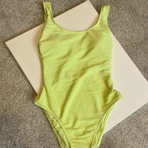 NWOT Neon green/yellow bathing suit